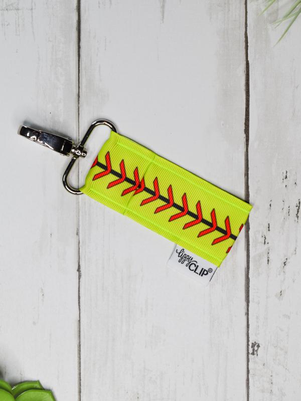 Softball Stitching Lippy Clip Lip Balm Holder long lost sister boutique